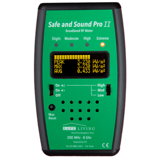 Safe and Sound Pro II RF Meter – Front View
