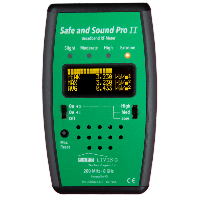 Safe and Sound Pro II RF Meter – Front View
