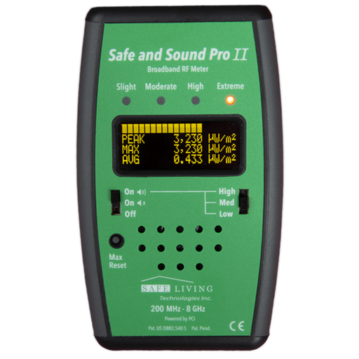 Safe and Sound Pro II RF Meter – Front View

